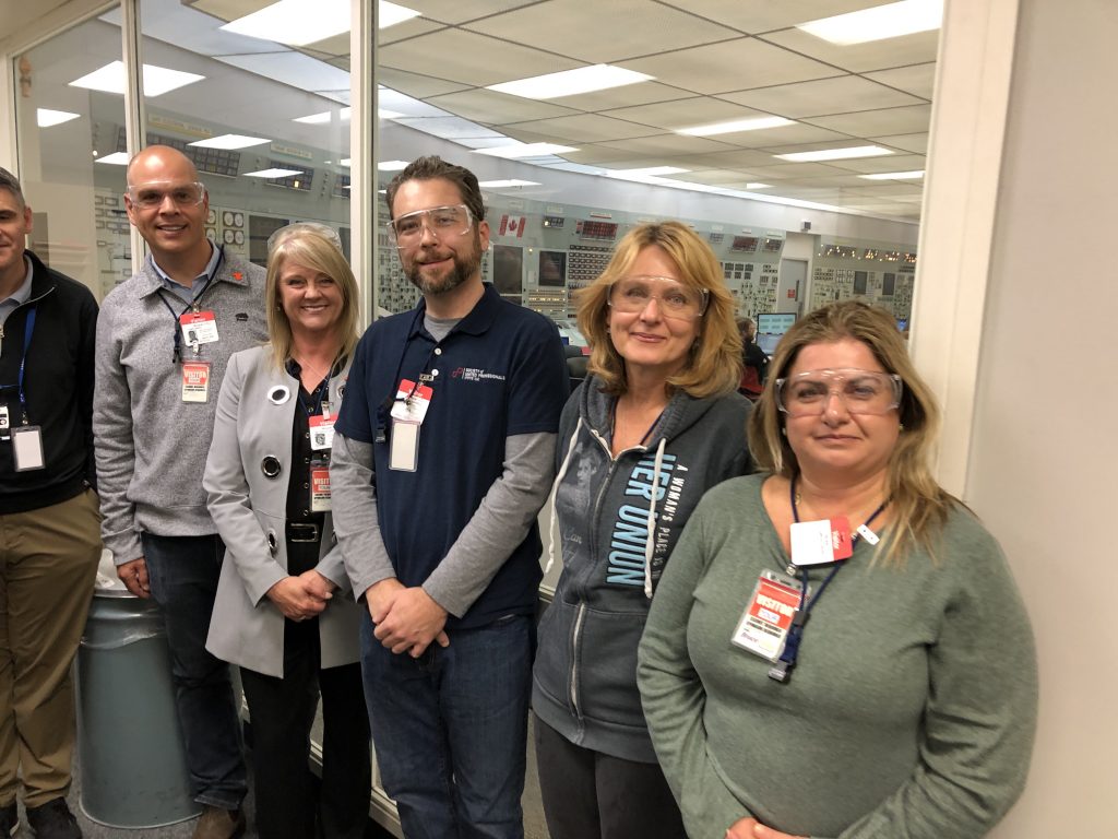 Mike is pictured with MPP Jamie West and Canadian labour leaders at a tour of an operating nuclear station.